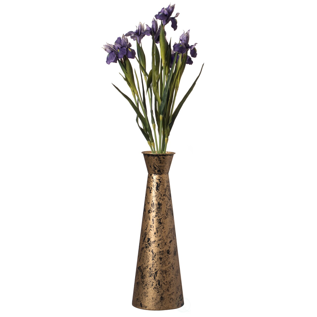Brushed Paint Unique Straight Vase, Design Metal Decorative Floor Vase, Flower Holder for Entryway, Living Room, or Dining Room-Perfect for Displaying Flowers or Plants